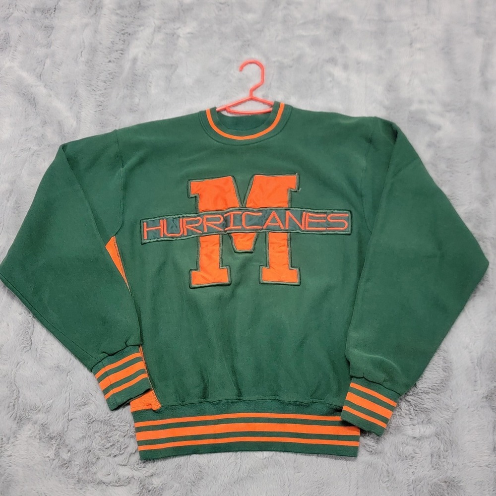 Vintage Hurricanes Sweatshirt Crewneck Mens L (Fits Med)‎ Green Legends USA 90s